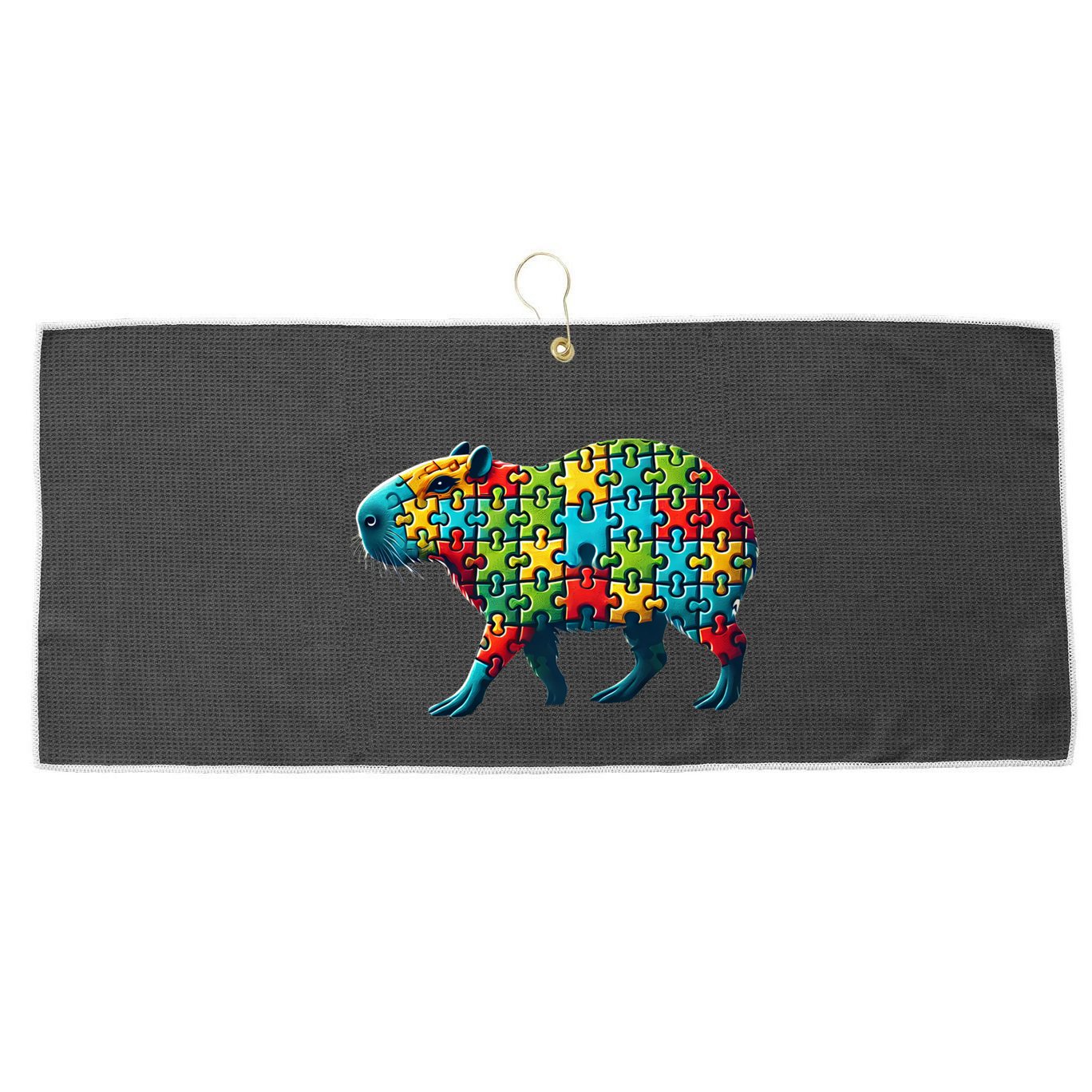 Jigsaw Puzzle Capybara Funny Gift Large Microfiber Waffle Golf Towel