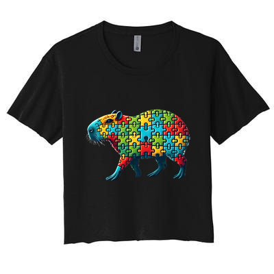Jigsaw Puzzle Capybara Funny Gift Crop Top
