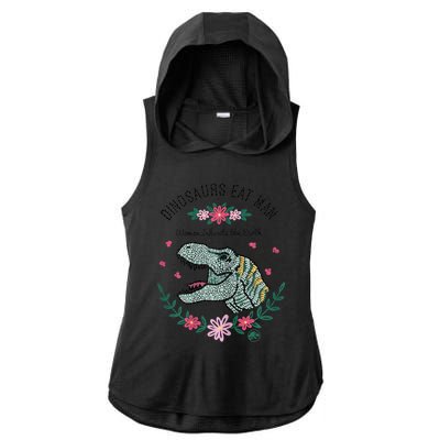 Dinos Eat Man Women Inherit The Earth Gift Ladies PosiCharge Tri-Blend Wicking Draft Hoodie Tank