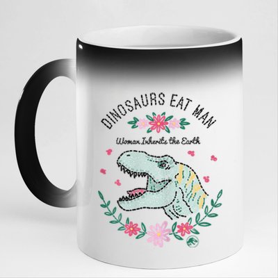 Dinos Eat Man Women Inherit The Earth Gift 11oz Black Color Changing Mug