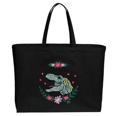 Dinos Eat Man Women Inherit The Earth Gift Cotton Canvas Jumbo Tote