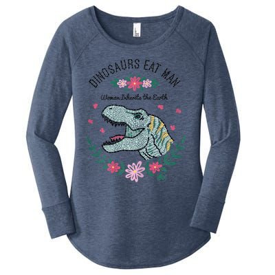 Dinos Eat Man Women Inherit The Earth Gift Women's Perfect Tri Tunic Long Sleeve Shirt