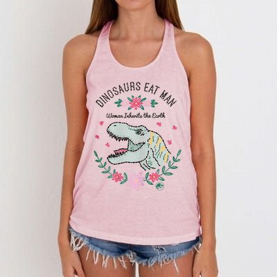 Dinos Eat Man Women Inherit The Earth Gift Women's Knotted Racerback Tank