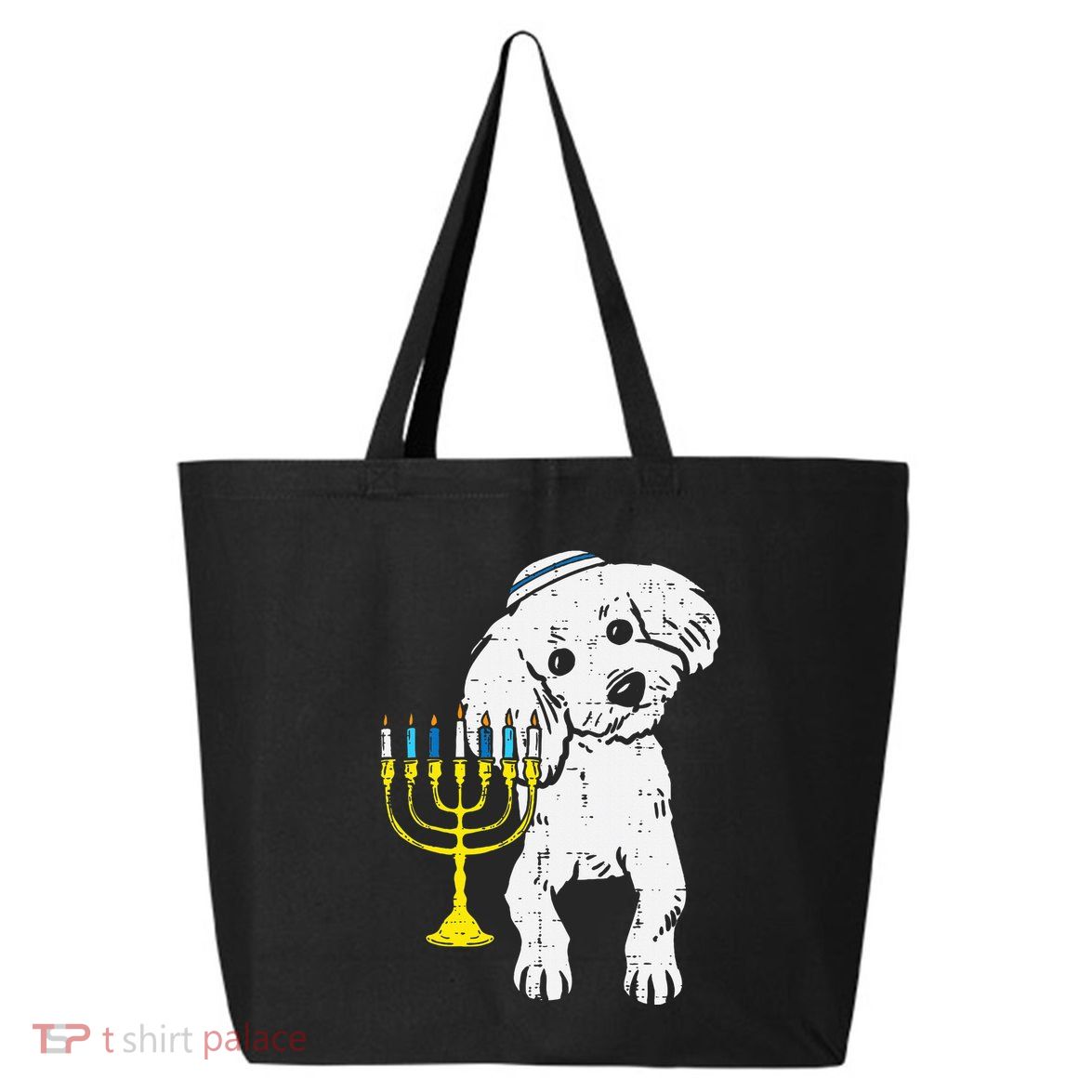 Jewish Poodle Dog Menorah Hanukkah Pajamas Chanukah PJs  25L Jumbo Tote
