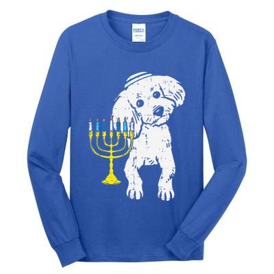 Jewish Poodle Dog Menorah Hanukkah Pajamas Chanukah PJs  Tall Long Sleeve T-Shirt