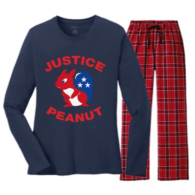 Justice Peanut Democrats Killed Peanut The Squirrel Monsters Women's Long Sleeve Flannel Pajama Set 