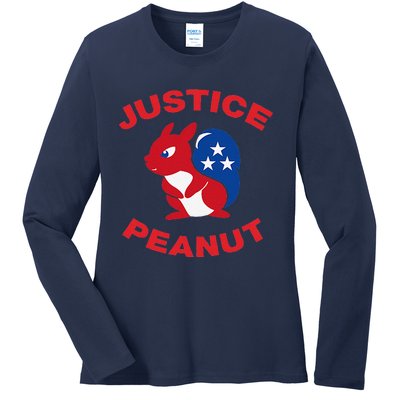 Justice Peanut Democrats Killed Peanut The Squirrel Monsters Ladies Long Sleeve Shirt