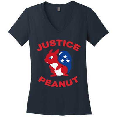 Justice Peanut Democrats Killed Peanut The Squirrel Monsters Women's V-Neck T-Shirt