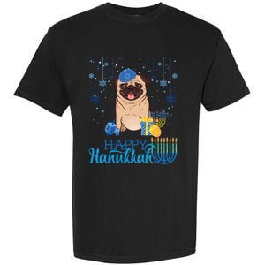 Jewish Pug Dog Orah Hat Chanukah Hanukkah Jewish Xmas Garment-Dyed Heavyweight T-Shirt