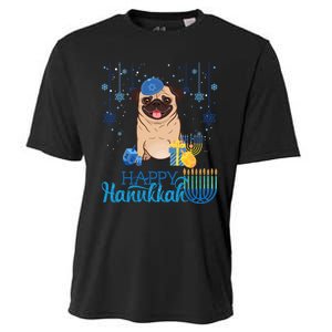 Jewish Pug Dog Orah Hat Chanukah Hanukkah Jewish Xmas Cooling Performance Crew T-Shirt