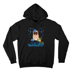 Jewish Pug Dog Orah Hat Chanukah Hanukkah Jewish Xmas Hoodie