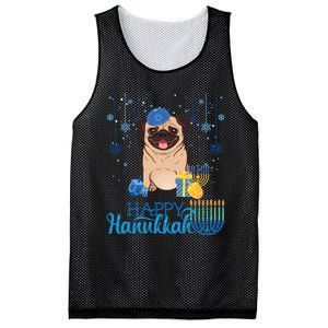 Jewish Pug Dog Orah Hat Chanukah Hanukkah Jewish Xmas Mesh Reversible Basketball Jersey Tank