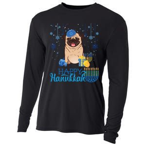 Jewish Pug Dog Orah Hat Chanukah Hanukkah Jewish Xmas Cooling Performance Long Sleeve Crew