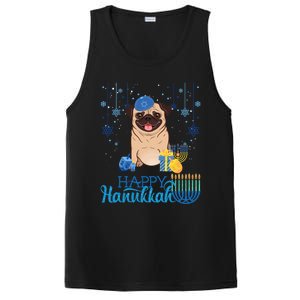 Jewish Pug Dog Orah Hat Chanukah Hanukkah Jewish Xmas PosiCharge Competitor Tank