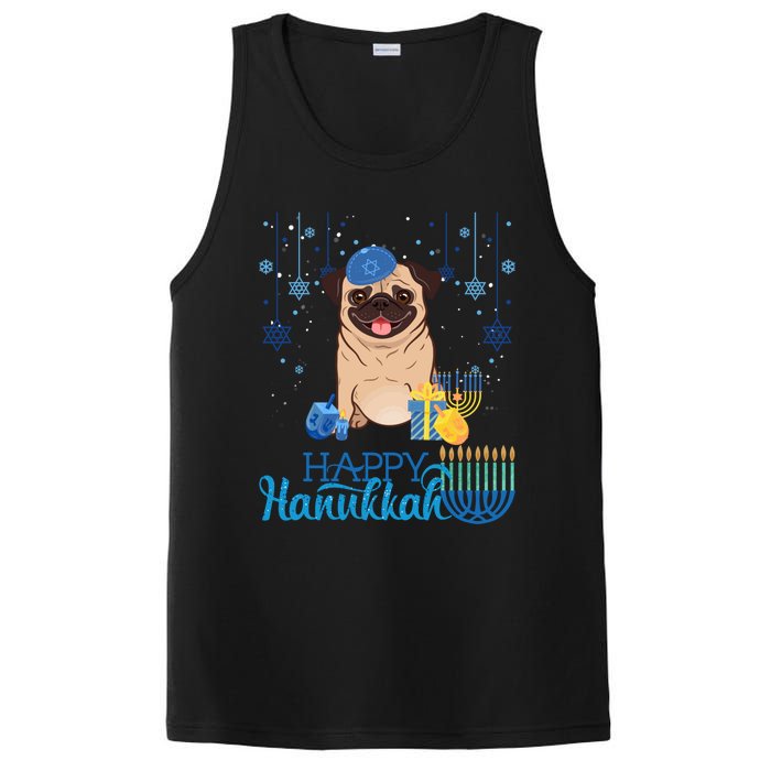 Jewish Pug Dog Orah Hat Chanukah Hanukkah Jewish Xmas PosiCharge Competitor Tank