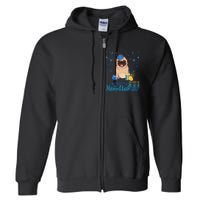 Jewish Pug Dog Orah Hat Chanukah Hanukkah Jewish Xmas Full Zip Hoodie