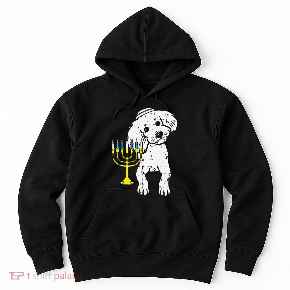 Jewish Poodle Dog Menorah Hanukkah Pajamas Chanukah PJs  Hoodie