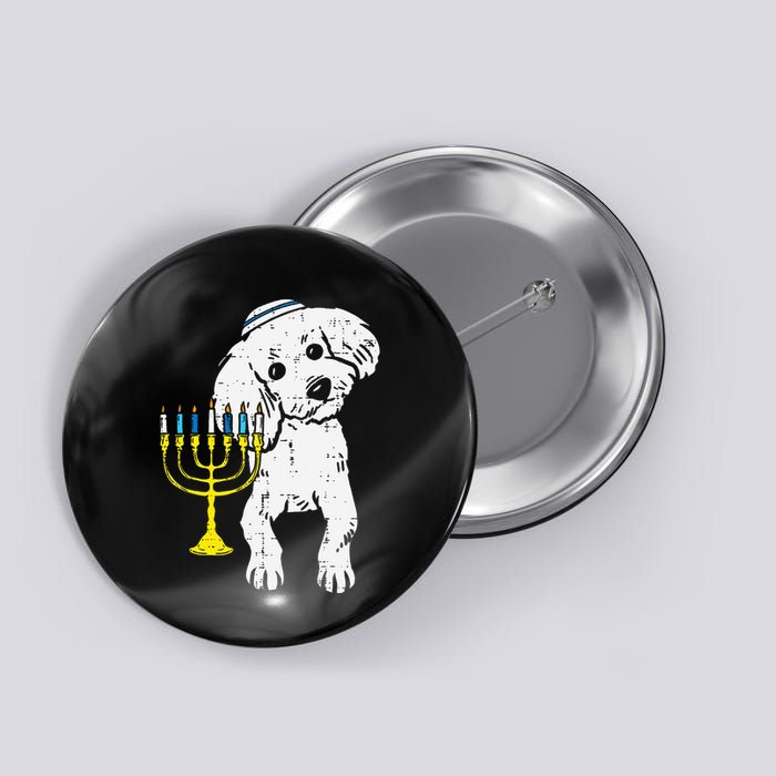 Jewish Poodle Dog Menorah Hanukkah Pajamas Chanukah PJs  Button