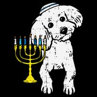 Jewish Poodle Dog Menorah Hanukkah Pajamas Chanukah PJs  Button