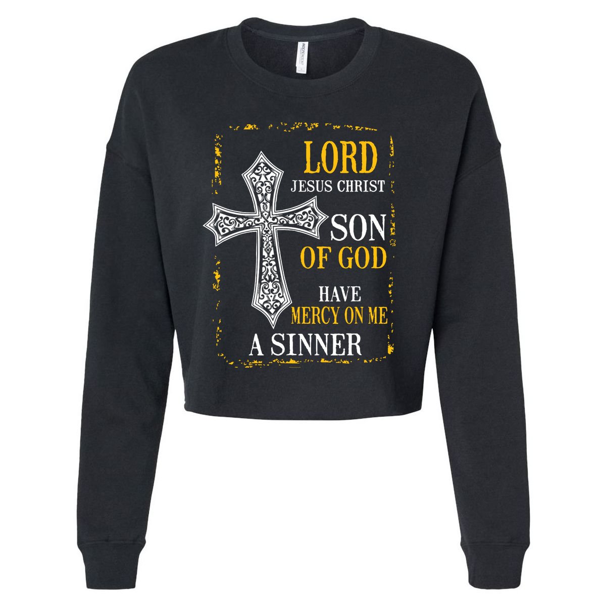 Jesus Prayer Eastern Orthodox Catholic Christian Faith Cropped Pullover Crew