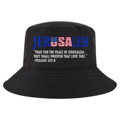 JERUSALEM Pray For the Peace Of Jerusalem US Israel Flag Cool Comfort Performance Bucket Hat
