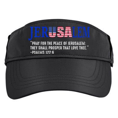 JERUSALEM Pray For the Peace Of Jerusalem US Israel Flag Adult Drive Performance Visor