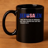 JERUSALEM Pray For the Peace Of Jerusalem US Israel Flag 11oz C Handle Ceramic Mug