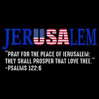 JERUSALEM Pray For the Peace Of Jerusalem US Israel Flag Drawstring Bag