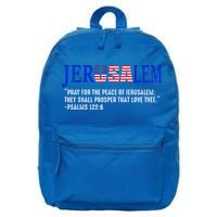 JERUSALEM Pray For the Peace Of Jerusalem US Israel Flag 16 in Basic Backpack