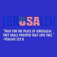 JERUSALEM Pray For the Peace Of Jerusalem US Israel Flag Premium T-Shirt