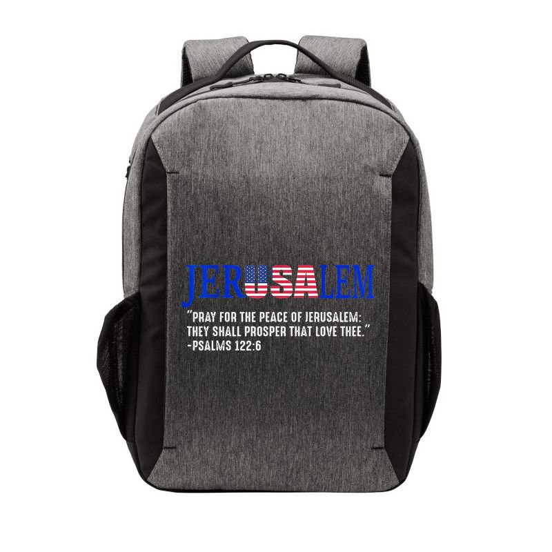 JERUSALEM Pray For the Peace Of Jerusalem US Israel Flag Vector Backpack