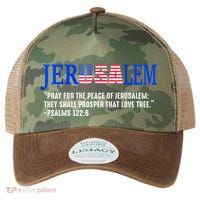 Jerusalem Pray For The Peace Of Jerusalem Us Israel Flag Legacy Tie Dye Trucker Hat