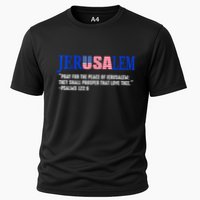 Jerusalem Pray For The Peace Of Jerusalem Us Israel Flag Cooling Performance Crew T-Shirt