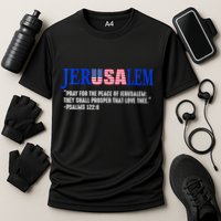 Jerusalem Pray For The Peace Of Jerusalem Us Israel Flag Cooling Performance Crew T-Shirt