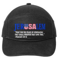 Jerusalem Pray For The Peace Of Jerusalem Us Israel Flag 7-Panel Snapback Hat