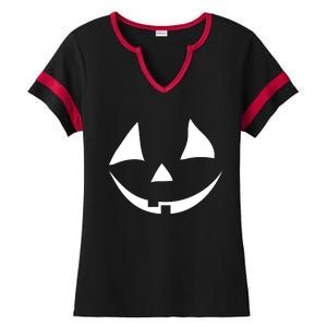 Jackolantern Pumpkin Face Funny Halloween Costume Halloween Costume Couple Ladies Halftime Notch Neck Tee