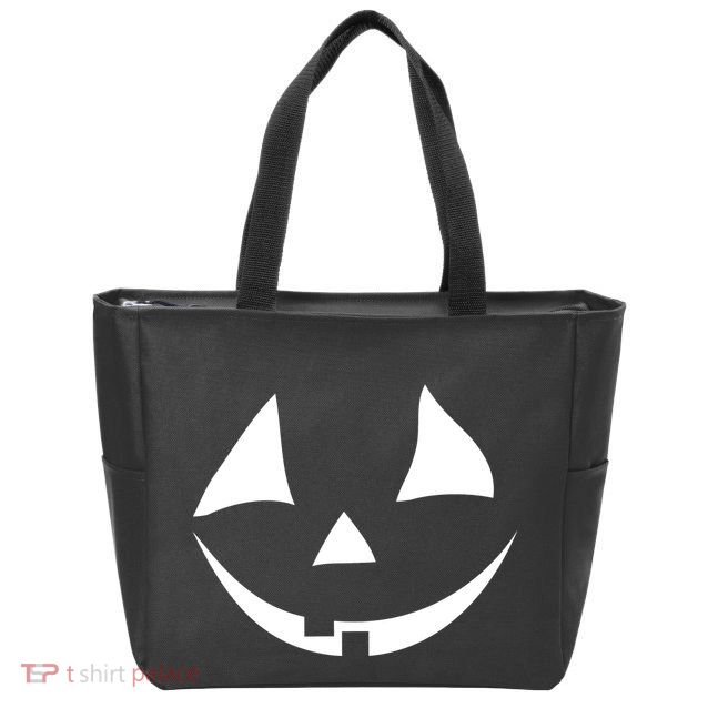 Jackolantern Pumpkin Face Funny Halloween Costume Halloween Costume Couple Zip Tote Bag