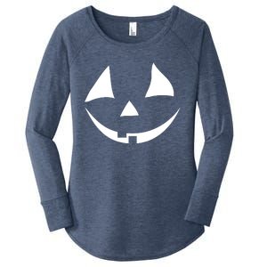 Jackolantern Pumpkin Face Funny Halloween Costume Halloween Costume Couple Women's Perfect Tri Tunic Long Sleeve Shirt