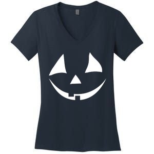 Jackolantern Pumpkin Face Funny Halloween Costume Halloween Costume Couple Women's V-Neck T-Shirt