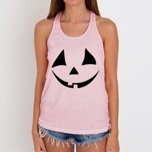 Jackolantern Pumpkin Face Funny Halloween Costume Halloween Costume Couple Women's Knotted Racerback Tank