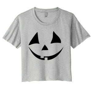 Jackolantern Pumpkin Face Funny Halloween Costume Halloween Costume Couple Women's Crop Top Tee