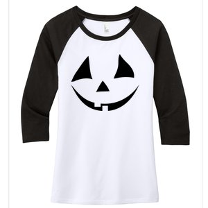 Jackolantern Pumpkin Face Funny Halloween Costume Halloween Costume Couple Women's Tri-Blend 3/4-Sleeve Raglan Shirt