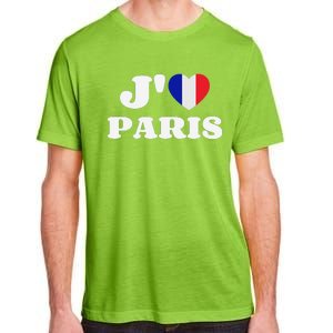 J'aime Paris France Flag French Heart I Love Paris Adult ChromaSoft Performance T-Shirt