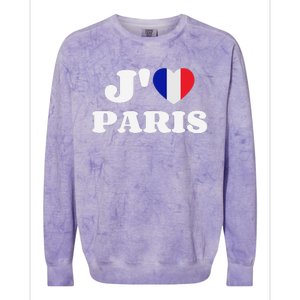 J'aime Paris France Flag French Heart I Love Paris Colorblast Crewneck Sweatshirt