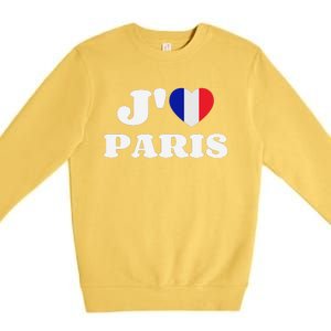 J'aime Paris France Flag French Heart I Love Paris Premium Crewneck Sweatshirt