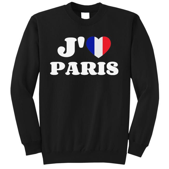 J'aime Paris France Flag French Heart I Love Paris Sweatshirt