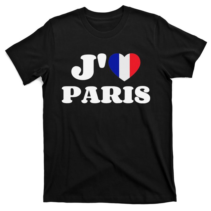 J'aime Paris France Flag French Heart I Love Paris T-Shirt