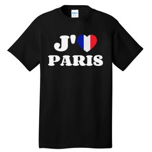 J'aime Paris France Flag French Heart I Love Paris Tall T-Shirt