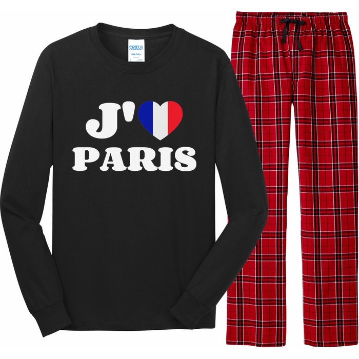 J'aime Paris France Flag French Heart I Love Paris Long Sleeve Pajama Set