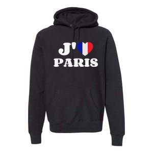 J'aime Paris France Flag French Heart I Love Paris Premium Hoodie